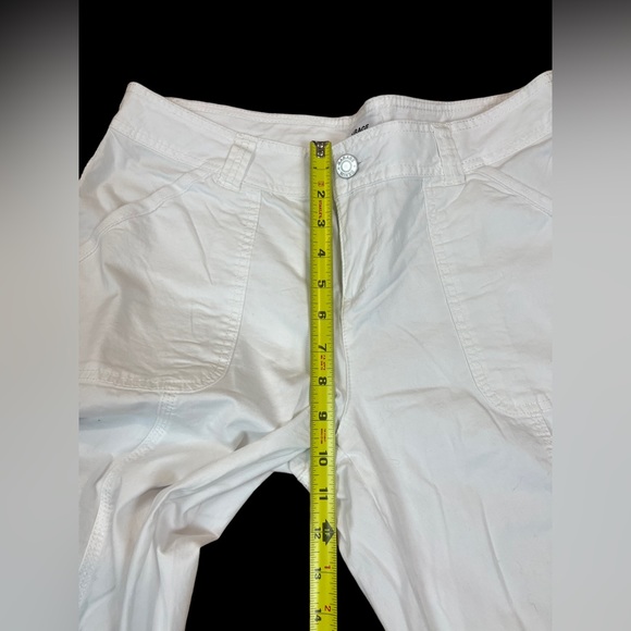 Garage Juniors White Cargo Pants Size 9 Drawstring Bottom Cotton Blend Stretch - Picture 5 of 8